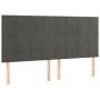 Kopfteile 4 Einheiten aus dunkelgrauem Samt 100x5x78/88 cm von , Kopf- und Fußteile - Ref: Foro24-3116399, Preis: 110,79 €, R...