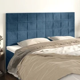 Kopfteile 4 Einheiten aus dunkelblauem Samt 80x5x78/88 cm von , Kopf- und Fußteile - Ref: Foro24-3116390, Preis: 111,59 €, Ra...