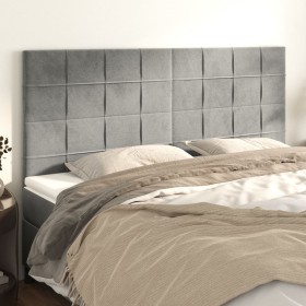 Kopfteile 4 Einheiten aus hellgrauem Samt 80x5x78/88 cm von , Kopf- und Fußteile - Ref: Foro24-3116386, Preis: 116,66 €, Raba...