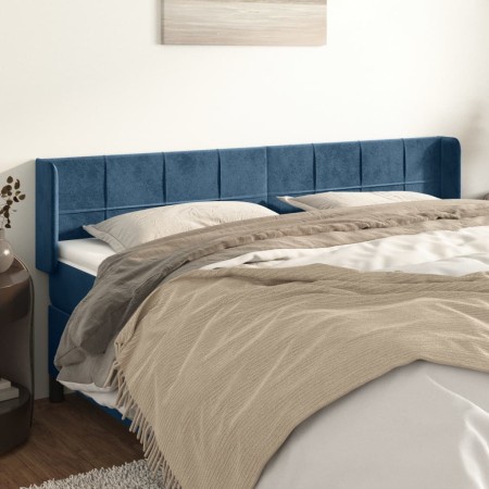 Dunkelblaues Samtkopfteil 163x16x78/88 cm von , Kopf- und Fußteile - Ref: Foro24-3118826, Preis: 65,74 €, Rabatt: %