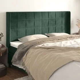 Kopfteil mit dunkelgrünen Samtohren 163x16x118/128cm von , Kopf- und Fußteile - Ref: Foro24-3119637, Preis: 128,62 €, Rabatt: %