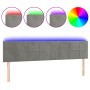 Hellgraues Samtkopfteil mit LED 160x5x78/88 cm von , Kopf- und Fußteile - Ref: Foro24-3121666, Preis: 67,22 €, Rabatt: %