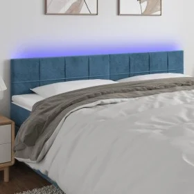 LED-Kopfteil aus dunkelbraunem Samt, 160 x 5 x 78/88 cm von , Kopf- und Fußteile - Ref: Foro24-3121670, Preis: 63,49 €, Rabat...