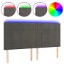 Headboard with LED lights dark gray velvet 200x5x118/128 cm by , Headboards and footboards - Ref: Foro24-3122491, Price: 115,...