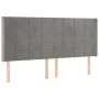 Hellgraues Samtkopfteil mit LED 163x16x118/128 cm von , Kopf- und Fußteile - Ref: Foro24-3124102, Preis: 141,96 €, Rabatt: %