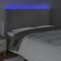 Hellgraues Samtkopfteil mit LED 163x16x118/128 cm von , Kopf- und Fußteile - Ref: Foro24-3124102, Preis: 141,96 €, Rabatt: %
