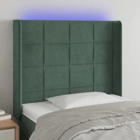 LED-Kopfteil aus dunkelgrünem Samt, 93 x 16 x 118/128 cm von , Kopf- und Fußteile - Ref: Foro24-3124087, Preis: 95,00 €, Raba...