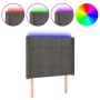Dark gray velvet headboard with LED 83x16x118/128 cm by , Headboards and footboards - Ref: Foro24-3124079, Price: 78,19 €, Di...