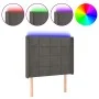 Dark gray velvet headboard with LED 83x16x118/128 cm by , Headboards and footboards - Ref: Foro24-3124079, Price: 86,39 €, Di...