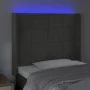 Dark gray velvet headboard with LED 83x16x118/128 cm by , Headboards and footboards - Ref: Foro24-3124079, Price: 86,39 €, Di...