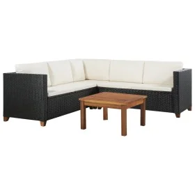 4-piece garden furniture set and black synthetic rattan cushions by vidaXL, Garden sets - Ref: Foro24-44107, Price: 381,57 €,...