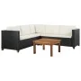 4-piece garden furniture set and black synthetic rattan cushions by vidaXL, Garden sets - Ref: Foro24-44107, Price: 381,57 €,...