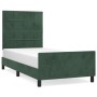 Dark green velvet bed frame with headboard 90x190 cm by , Beds and slatted bases - Ref: Foro24-3125730, Price: 151,37 €, Disc...