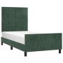 Dark green velvet bed frame with headboard 90x190 cm by , Beds and slatted bases - Ref: Foro24-3125730, Price: 151,37 €, Disc...