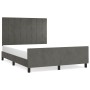 Dark gray velvet bed frame with headboard 140x200 cm by , Beds and slatted bases - Ref: Foro24-3125758, Price: 206,81 €, Disc...