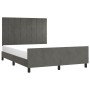Dark gray velvet bed frame with headboard 140x200 cm by , Beds and slatted bases - Ref: Foro24-3125758, Price: 206,81 €, Disc...