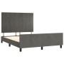 Estructura cama con cabecero terciopelo gris oscuro 140x200 cm de , Camas y somieres - Ref: Foro24-3125758, Precio: 207,97 €,...