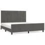 Bed frame with dark gray velvet headboard 160x200 cm by , Beds and slatted bases - Ref: Foro24-3125764, Price: 224,87 €, Disc...