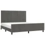 Bed frame with dark gray velvet headboard 160x200 cm by , Beds and slatted bases - Ref: Foro24-3125764, Price: 224,87 €, Disc...