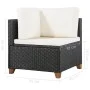 4-teiliges Gartenmöbel-Set und schwarze synthetische Rattankissen von vidaXL, Gartensets - Ref: Foro24-44107, Preis: 381,57 €...