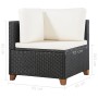 4-teiliges Gartenmöbel-Set und schwarze synthetische Rattankissen von vidaXL, Gartensets - Ref: Foro24-44107, Preis: 347,37 €...