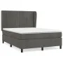 Box spring bed with dark gray velvet mattress 140x200 cm by , Beds and slatted bases - Ref: Foro24-3129214, Price: 465,39 €, ...