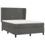 Box spring bed with dark gray velvet mattress 140x200 cm by , Beds and slatted bases - Ref: Foro24-3129214, Price: 465,39 €, ...