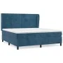 Box spring bed with dark blue velvet mattress 160x200 cm by , Beds and slatted bases - Ref: Foro24-3129223, Price: 563,63 €, ...