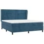 Box spring bed with dark blue velvet mattress 160x200 cm by , Beds and slatted bases - Ref: Foro24-3129223, Price: 563,63 €, ...