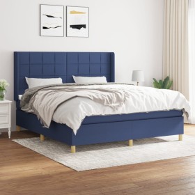 Boxspringbett mit blauer Stoffmatratze 160x200 cm von , Betten und Lattenroste - Ref: Foro24-3132007, Preis: 561,84 €, Rabatt: %