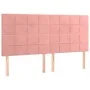 Box spring bed with pink velvet mattress 160x200 cm by , Beds and slatted bases - Ref: Foro24-3132692, Price: 541,68 €, Disco...