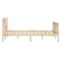 Estructura de cama de madera maciza 140x190 cm