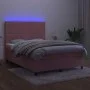 Box spring bed with mattress and LED pink velvet 140x200 cm by , Beds and slatted bases - Ref: Foro24-3136130, Price: 481,85 ...