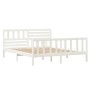 Estructura de cama de madera maciza blanca 140x190 cm