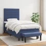 Cama box spring con colchón tela azul 90x190 cm de , Camas y somieres - Ref: Foro24-3136643, Precio: 363,82 €, Descuento: %