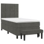 Cama box spring con colchón terciopelo gris oscuro 80x200 cm de , Camas y somieres - Ref: Foro24-3137810, Precio: 354,87 €, D...