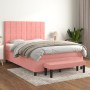 Cama box spring con colchón terciopelo rosa 140x200 cm de , Camas y somieres - Ref: Foro24-3137850, Precio: 498,85 €, Descuen...