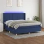 Box spring bed mattress and LED lights blue fabric 160x200 cm by , Beds and slatted bases - Ref: Foro24-3138891, Price: 564,1...