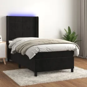 Boxspringbett mit Matratze und LED schwarzem Samt 80x200 cm von , Betten und Lattenroste - Ref: Foro24-3139531, Preis: 341,20...