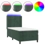 Box spring bed with mattress and LED dark green velvet 90x190 cm by , Beds and slatted bases - Ref: Foro24-3139538, Price: 33...
