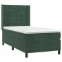Box spring bed with mattress and LED dark green velvet 90x190 cm by , Beds and slatted bases - Ref: Foro24-3139538, Price: 33...
