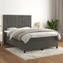 Box spring bed with dark gray velvet mattress 140x190 cm by , Beds and slatted bases - Ref: Foro24-3143020, Price: 501,34 €, ...