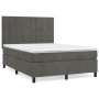Boxspringbett mit dunkelgrauer Samtmatratze 140x190 cm von , Betten und Lattenroste - Ref: Foro24-3143020, Preis: 490,57 €, R...