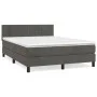 Box spring bed with dark gray velvet mattress 140x190 cm by , Beds and slatted bases - Ref: Foro24-3141300, Price: 435,12 €, ...