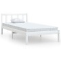 Massives Bettgestell aus weißem Kiefernholz, 75 x 190 cm von , Betten und Lattenroste - Ref: Foro24-810043, Preis: 74,64 €, R...