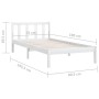 Massives Bettgestell aus weißem Kiefernholz, 75 x 190 cm von , Betten und Lattenroste - Ref: Foro24-810043, Preis: 74,64 €, R...