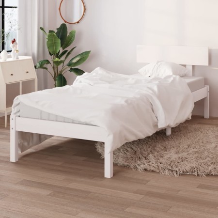 Estructura de cama madera maciza de pino 90x200 cm de , Camas y somieres - Ref: Foro24-810133, Precio: 97,30 €, Descuento: %