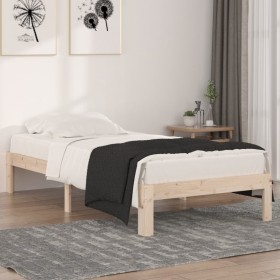 Estructura de cama madera maciza 90x190 cm de , Camas y somieres - Ref: Foro24-810330, Precio: 65,88 €, Descuento: %