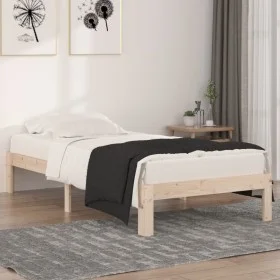 Solid wood bed frame 90x190 cm by , Beds and slatted bases - Ref: Foro24-810330, Price: 65,07 €, Discount: %