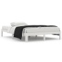 Estructura de cama madera maciza de pino blanca 140x200 cm de , Camas y somieres - Ref: Foro24-810366, Precio: 106,63 €, Desc...